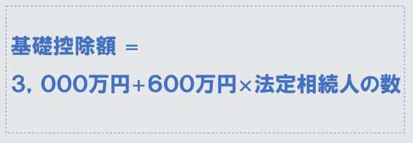 基礎控除額は3000万円と600万円×法定相続人の数