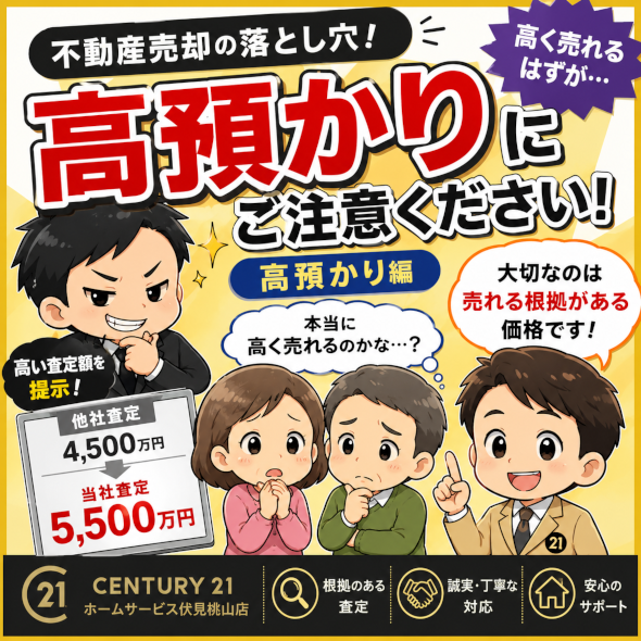 社会問題化している悪徳不動産業者の手口をご紹介します。売主が損をしないために知っておくべき真実の高預かり編です。こんな不動産業者には注意をしください。 有名だから、大手だからのネームバリューにしがみつき根拠無く物件の高預かりをする仲介業者は大変危険です。査定価格が高ければ良いわけではないことをご紹介します。